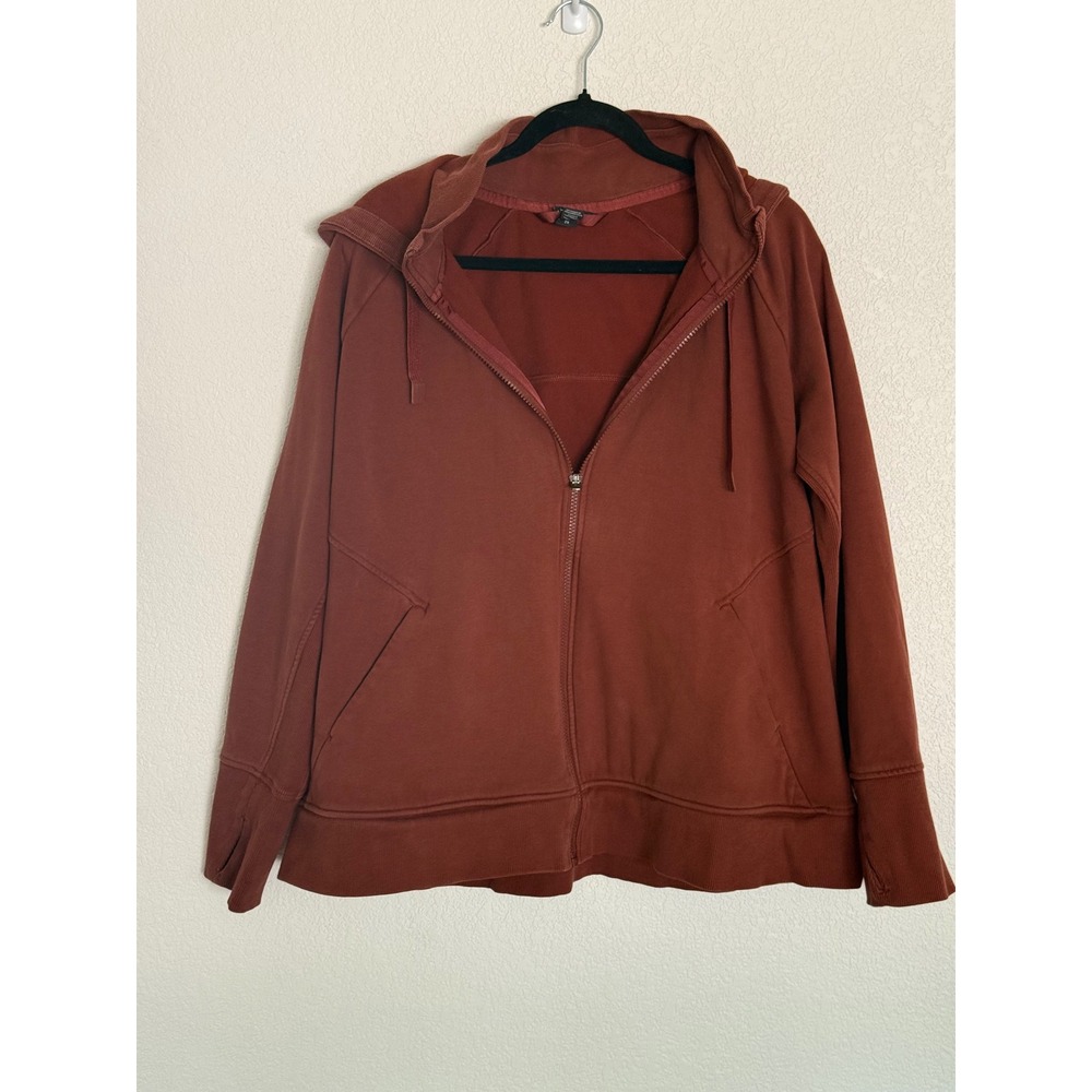 Athleta Triumph Zip Hoodie Terracotta Rust Full Zip Sweatshirt 2X